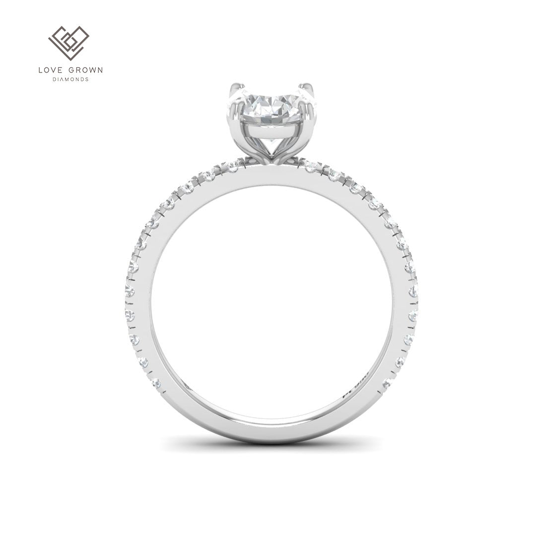 Abigail Oval With Diamond Band Engagement Ring