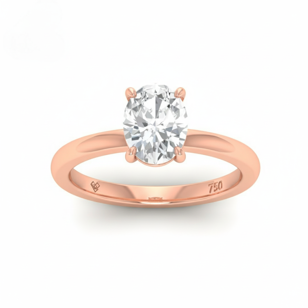 Bague de fiançailles Noémie Solitaire ovale avec diamant