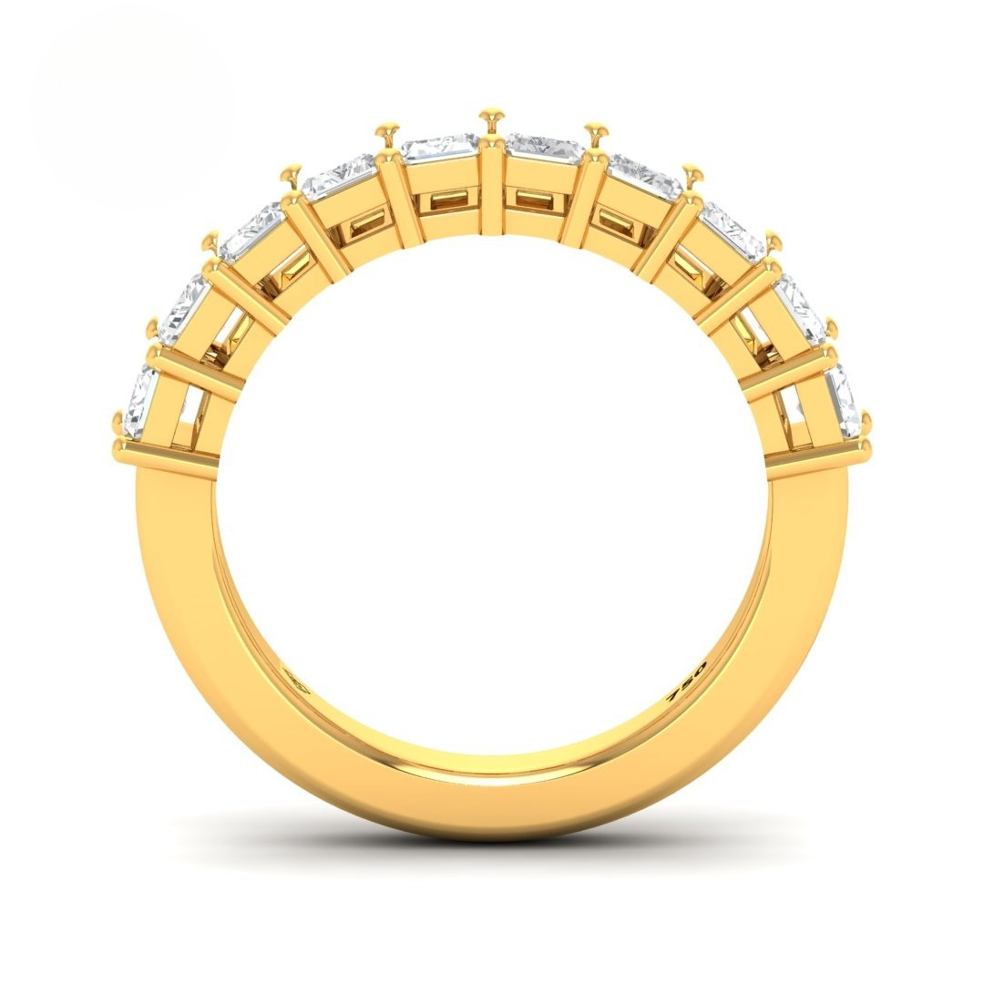 Anne Emerald cut Diamond Wedding Band