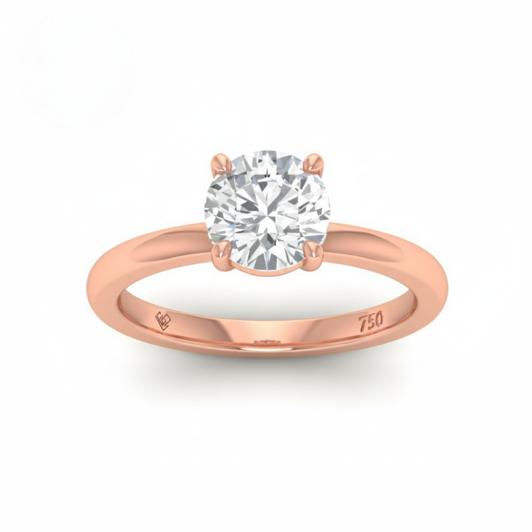 Léa Round Cut Diamond With Hidden Halo Engagement Ring