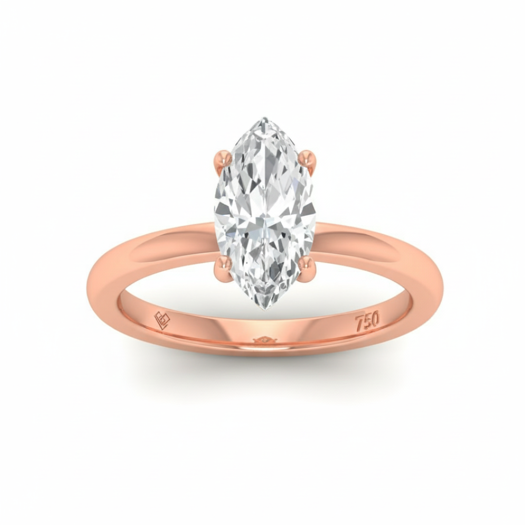 Noémie Solitaire Marquise Cut With Diamond Ring