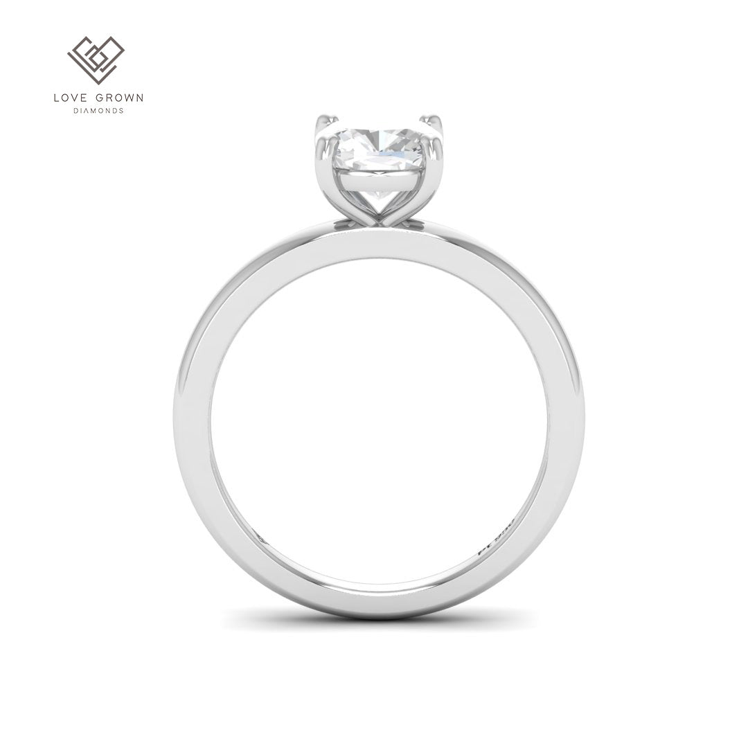 Noémie Solitaire Cushion Cut With Diamond Engagement Ring