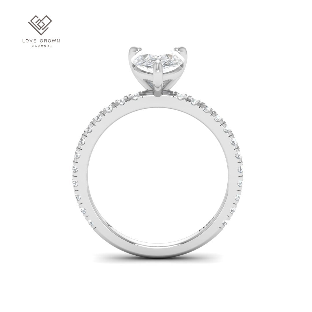 Abigail Pear With Diamond Band Engagement Ring