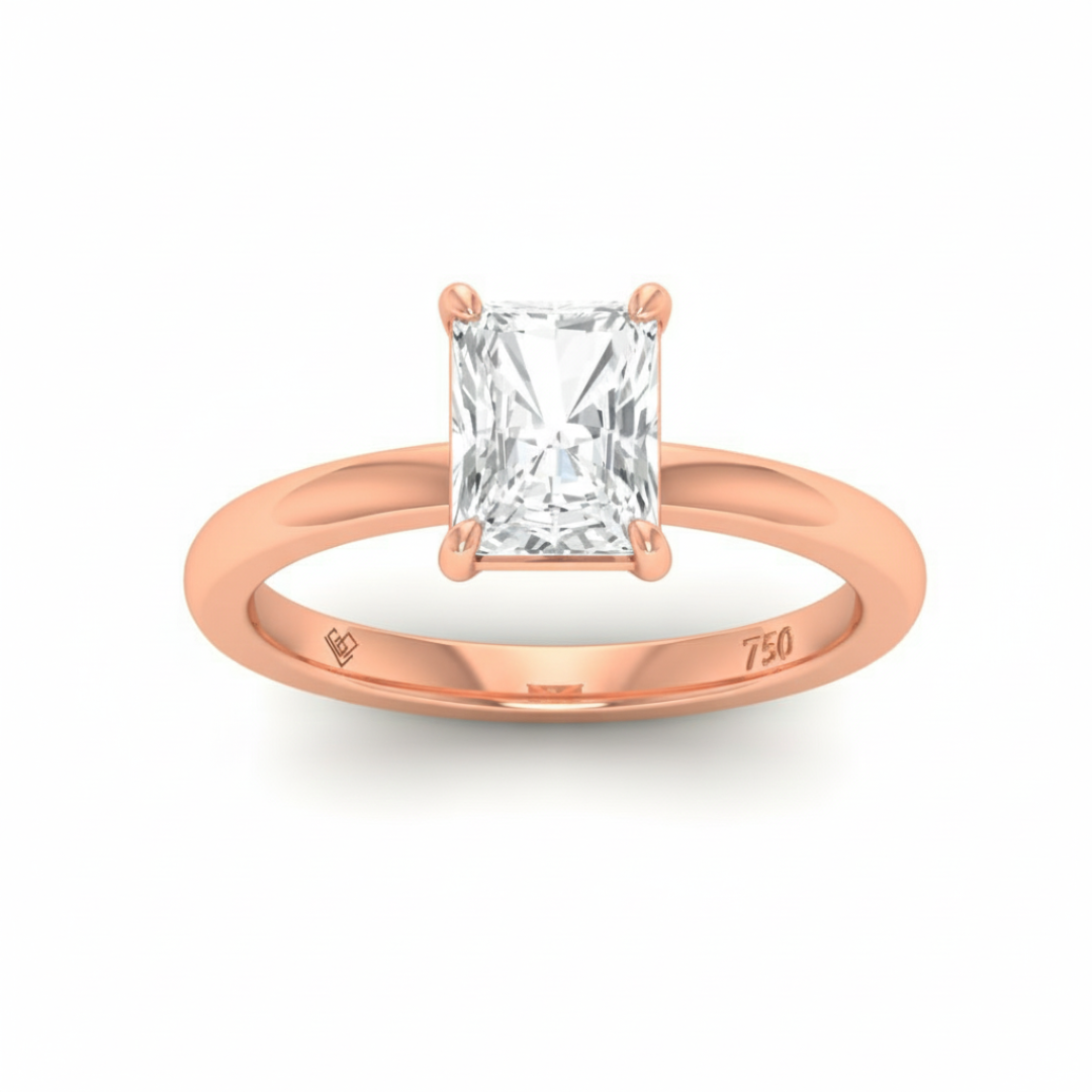 Noémie Solitaire Radiant Cut With Diamond Engagement Ring