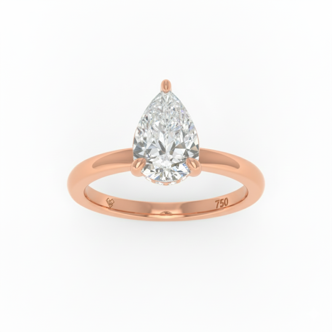 Léa Pear Cut Diamond With Hidden Halo Engagement Ring