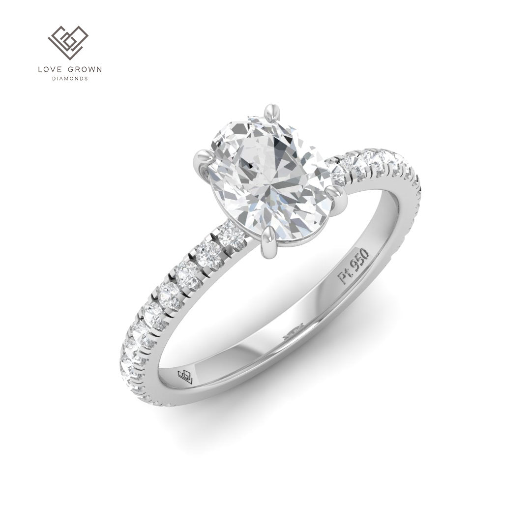 Abigail Oval With Diamond Band Engagement Ring