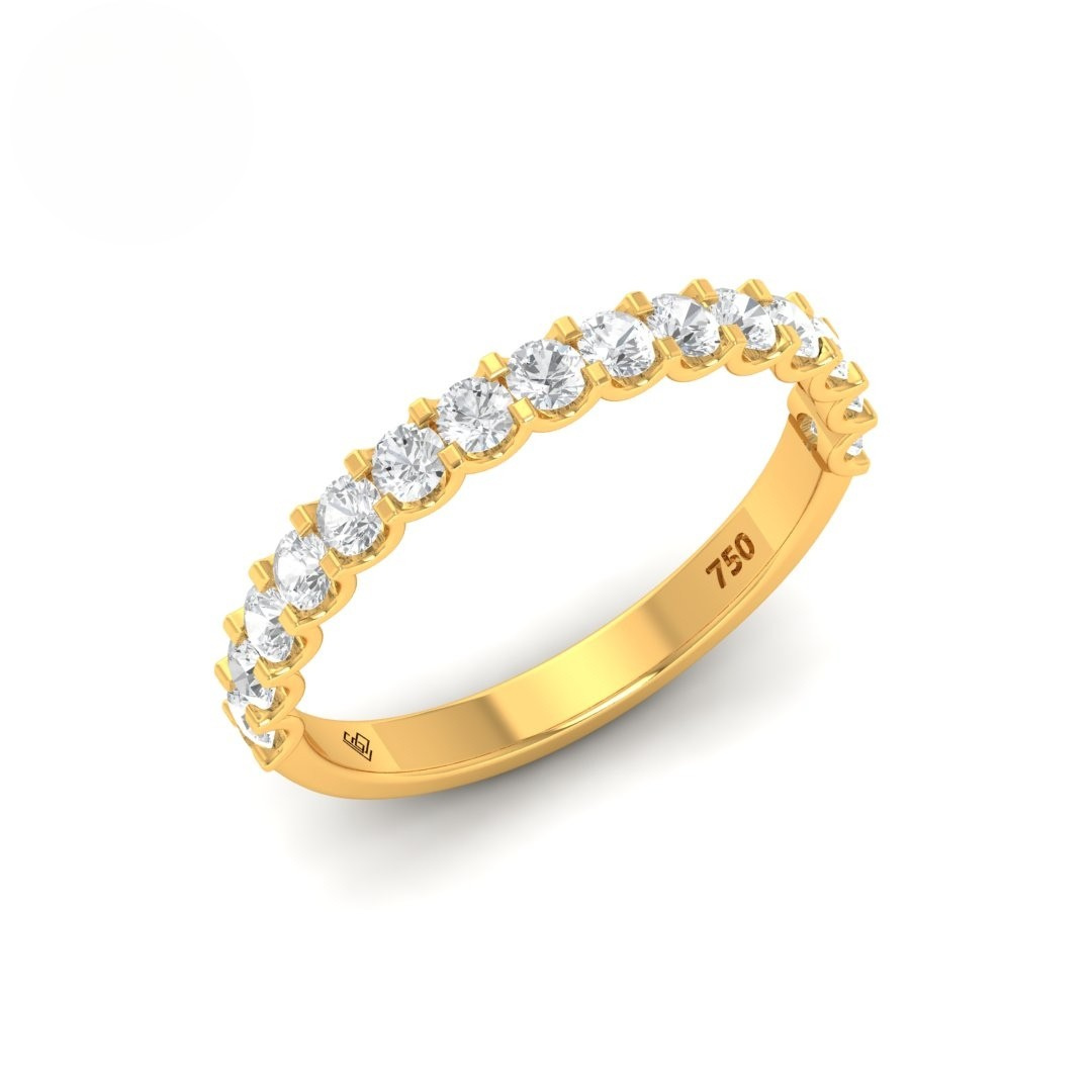 Yvette Round Cut Diamond Wedding Band