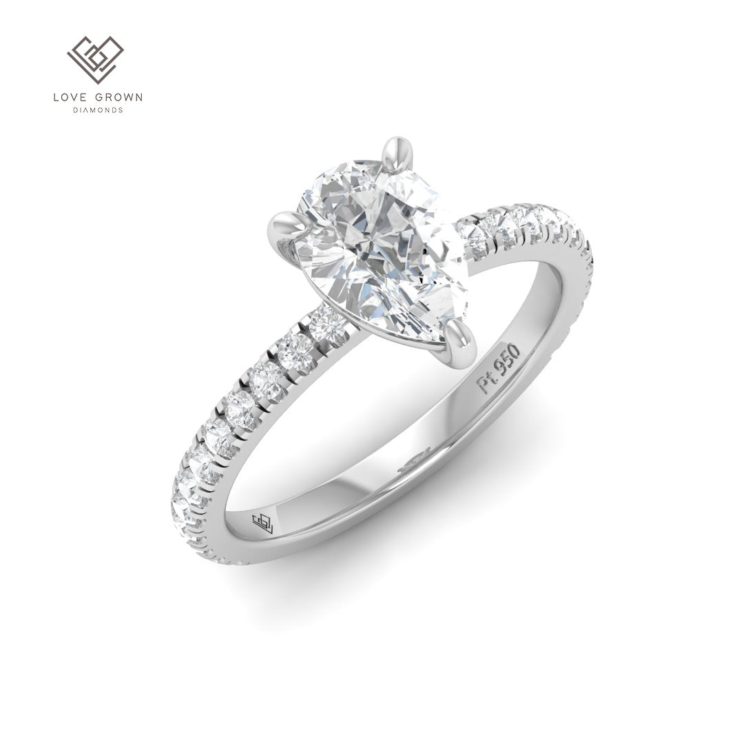Abigail Pear With Diamond Band Engagement Ring