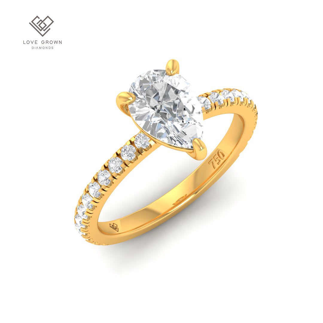 Abigail Pear With Diamond Band Engagement Ring