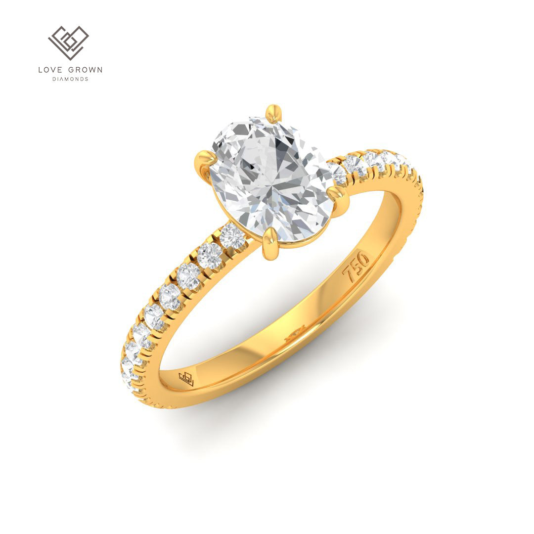 Abigail Oval With Diamond Band Engagement Ring