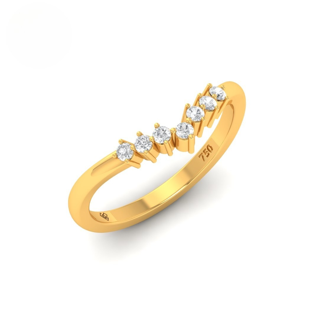 Clara Round Cut V Diamond Wedding Band