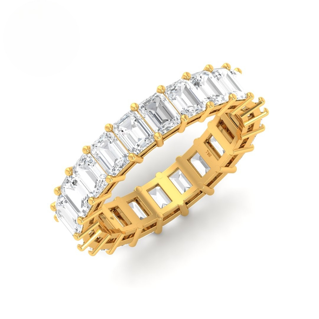 Emily Emerald cut wedding band 5.00 Ct