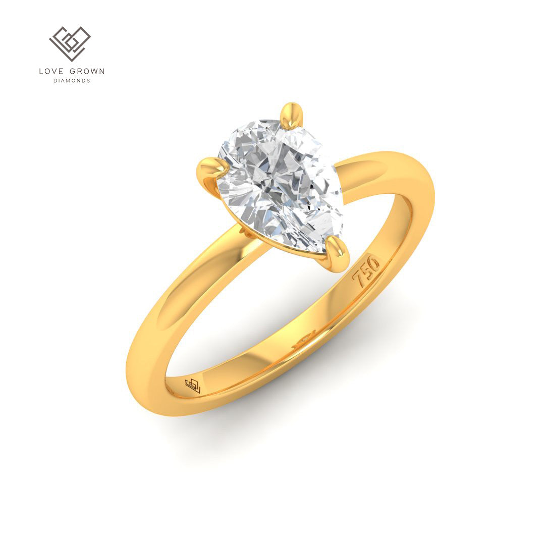 Noémie Solitaire Pear Cut With Diamond Engagement Ring