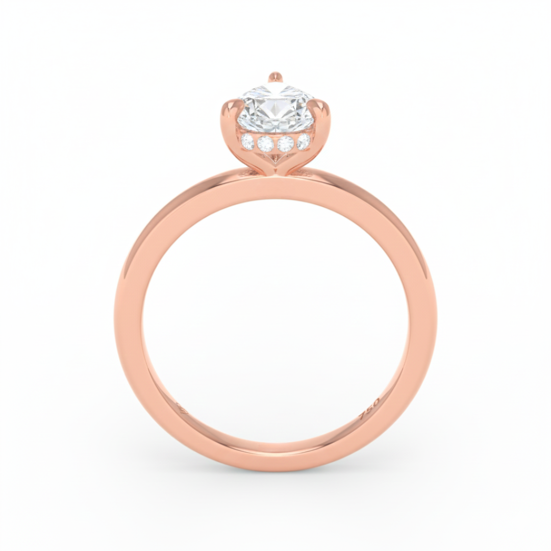 Léa Pear Cut Diamond With Hidden Halo Engagement Ring