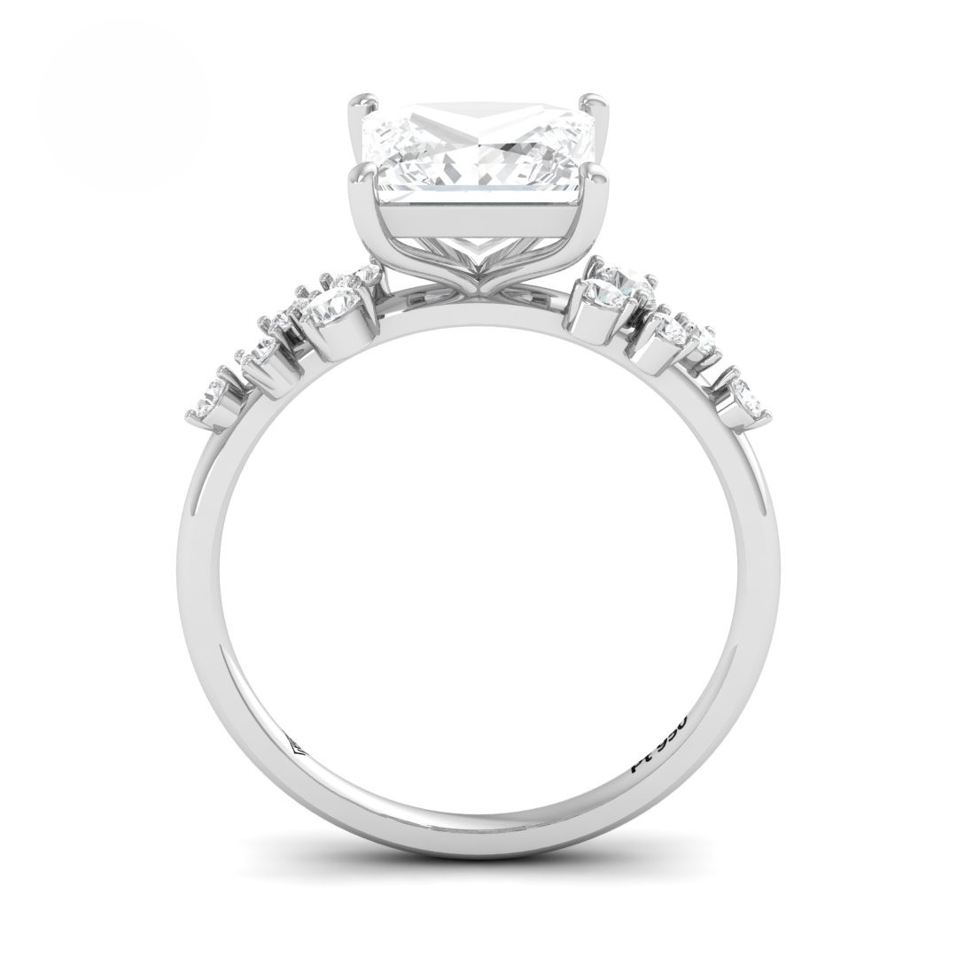 Layla Princess Cut Diamond Engagement Ring With Accent Band