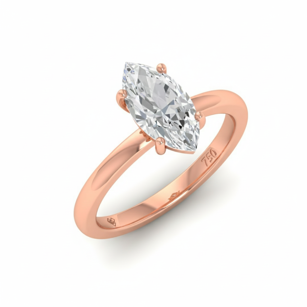 Noémie Solitaire Marquise Cut With Diamond Ring