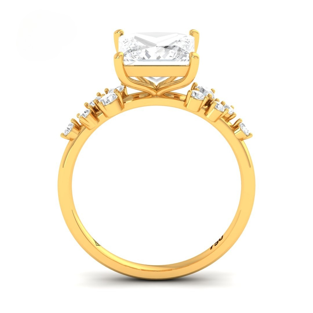 Layla Princess Cut Diamond Engagement Ring With Accent Band