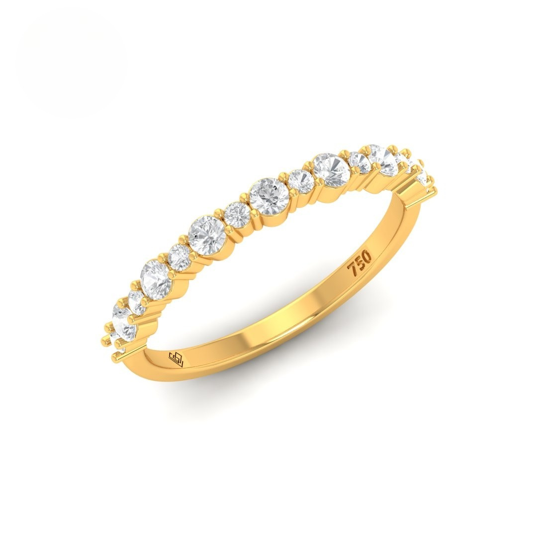 Ingrid Round Cut Diamond Wedding Band