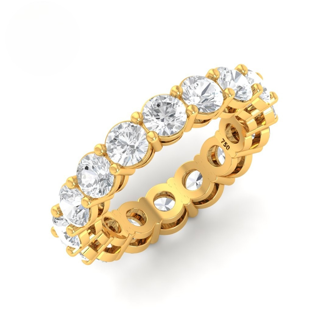 Edra Round cut wedding band 5.00 Ct