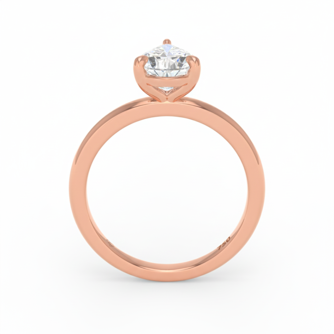 Noémie Solitaire Pear Cut With Diamond Engagement Ring