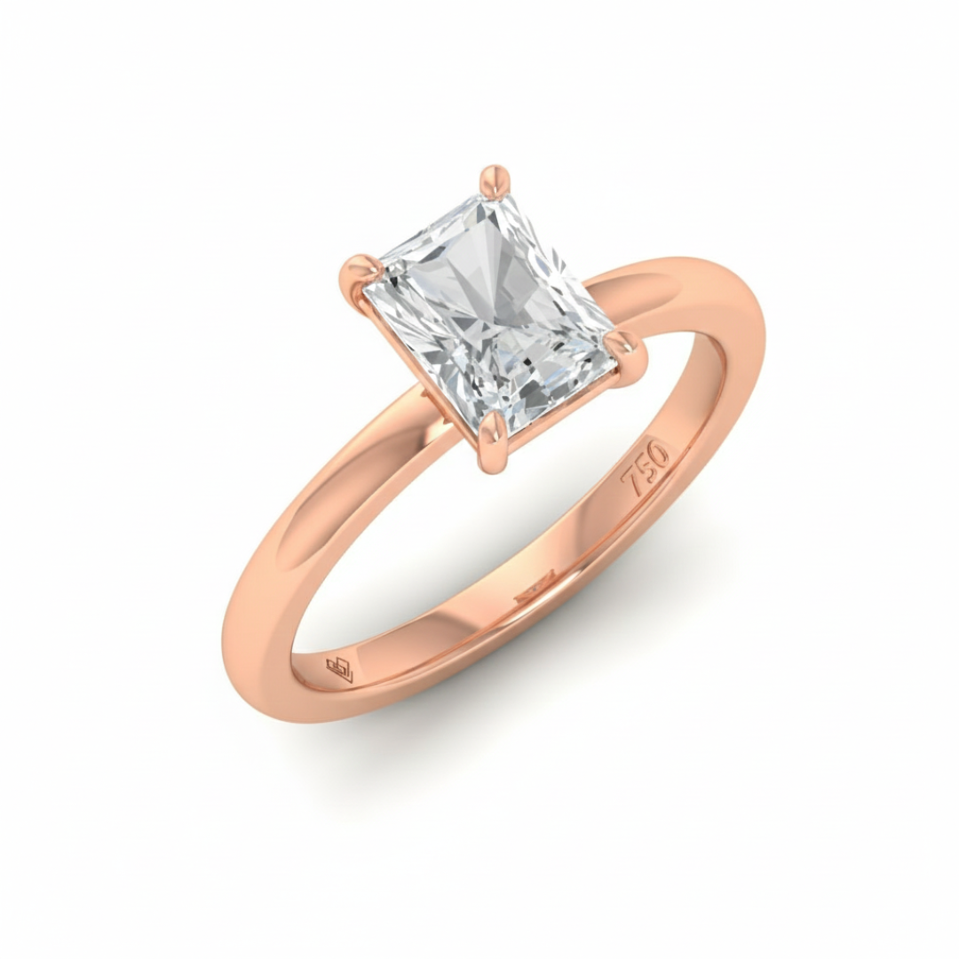 Noémie Solitaire Radiant Cut With Diamond Engagement Ring
