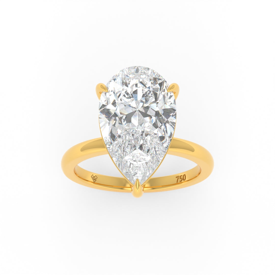 Noémie Solitaire Pear Cut With Diamond Engagement Ring