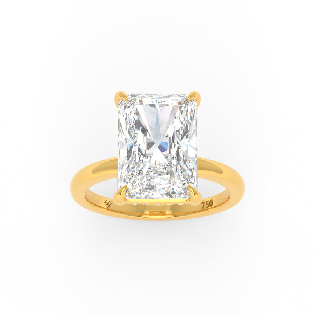 Léa Radiant Cut Diamond With Hidden Halo Engagement Ring