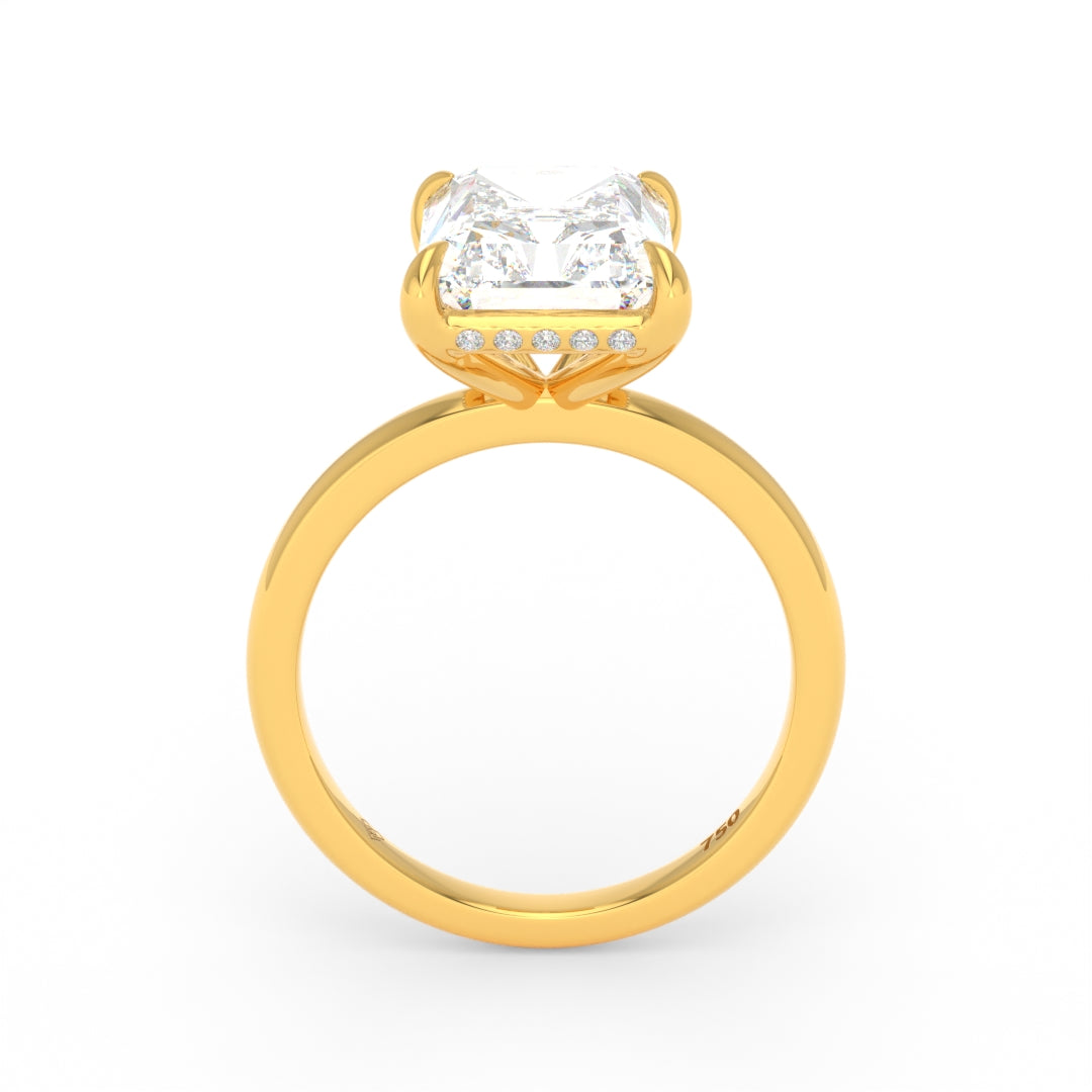 Léa Radiant Cut Diamond With Hidden Halo Engagement Ring