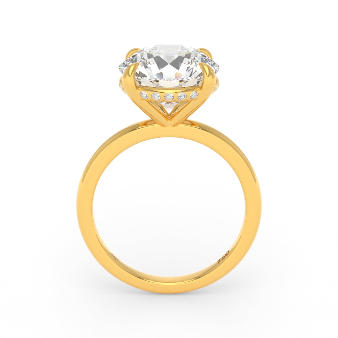Léa Round Cut Diamond With Hidden Halo Engagement Ring
