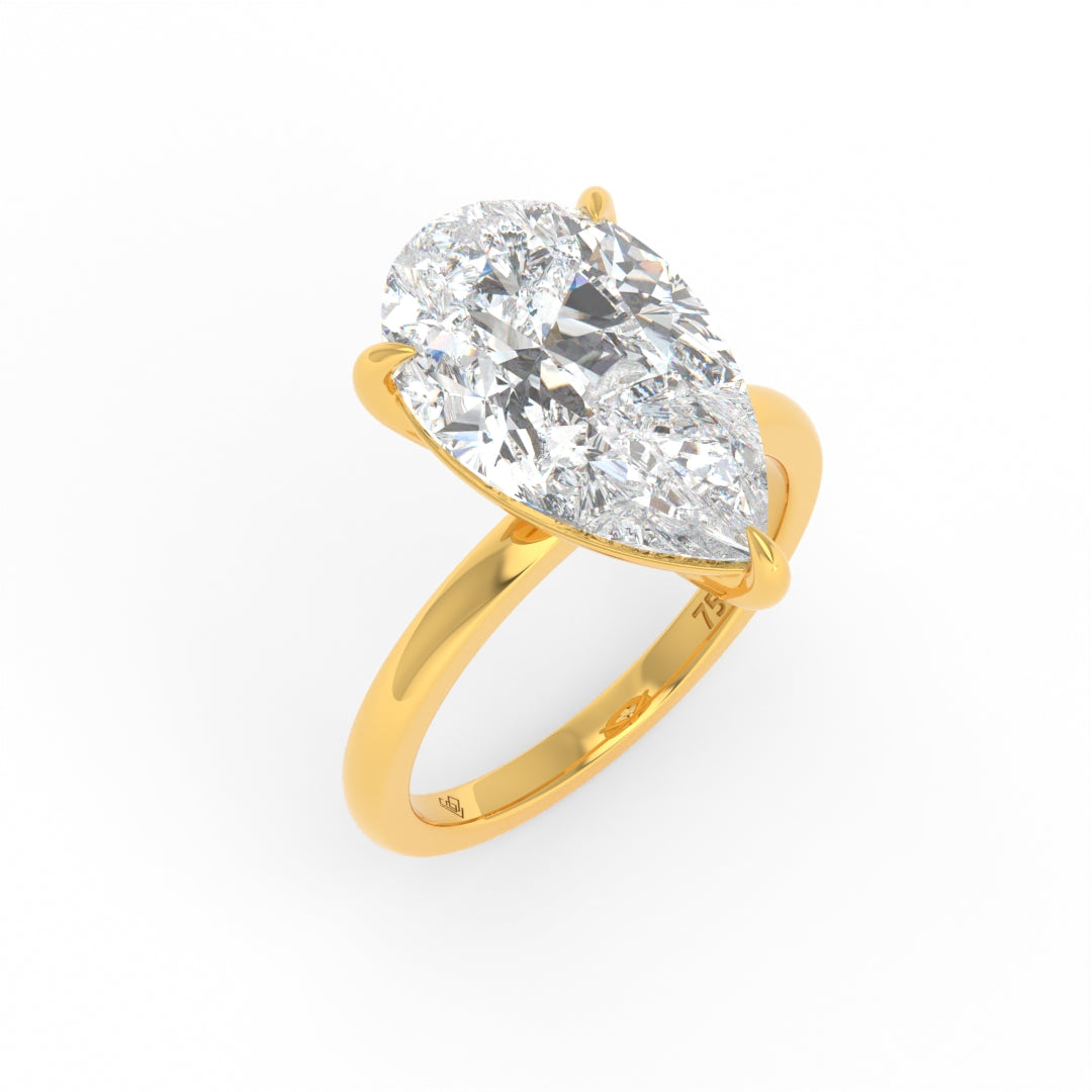 Noémie Solitaire Pear Cut With Diamond Engagement Ring