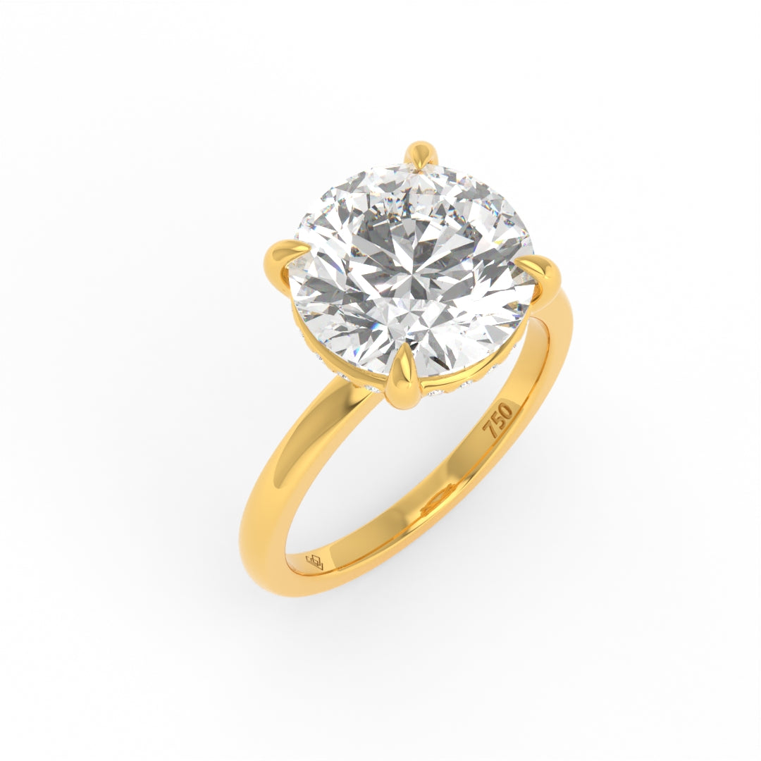 Léa Round Cut Diamond With Hidden Halo Engagement Ring