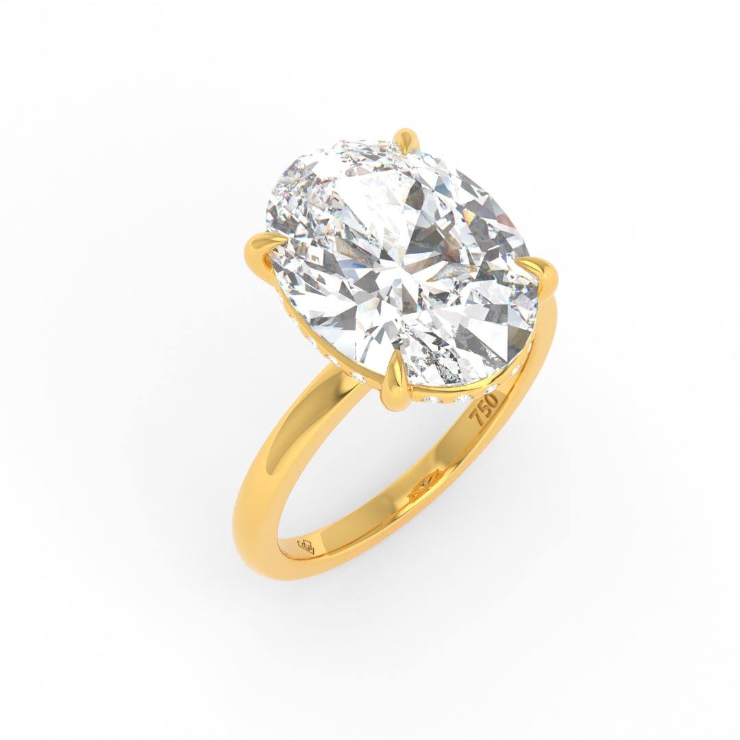 Léa Oval Cut Diamond With Hidden Halo Engagement Ring