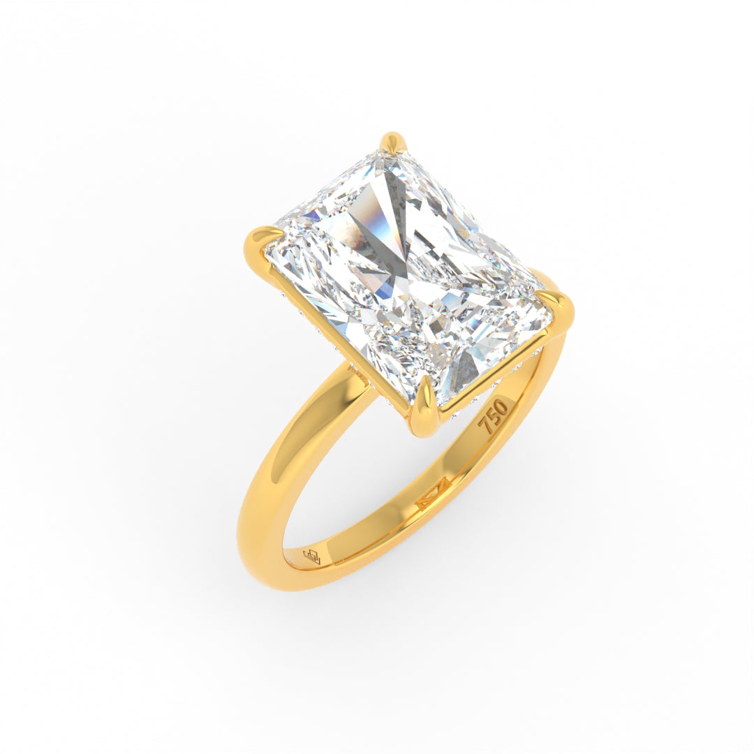 Léa Radiant Cut Diamond With Hidden Halo Engagement Ring