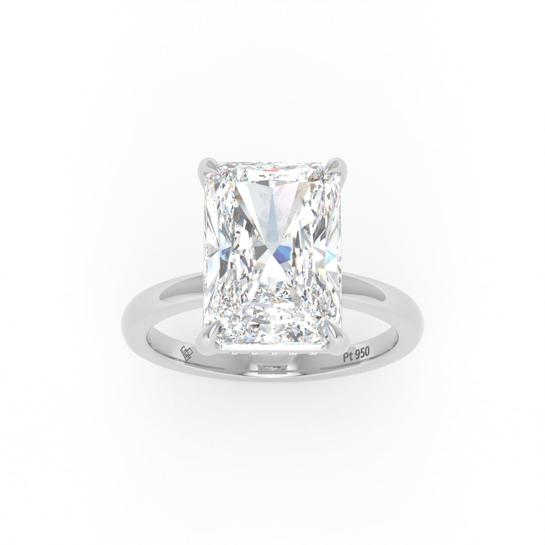 Léa Radiant Cut Diamond With Hidden Halo Engagement Ring