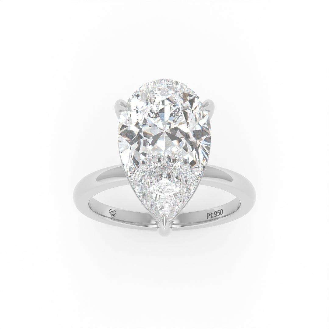 Noémie Solitaire Pear Cut With Diamond Engagement Ring