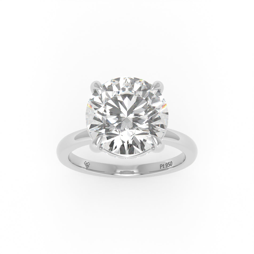 Léa Round Cut Diamond With Hidden Halo Engagement Ring