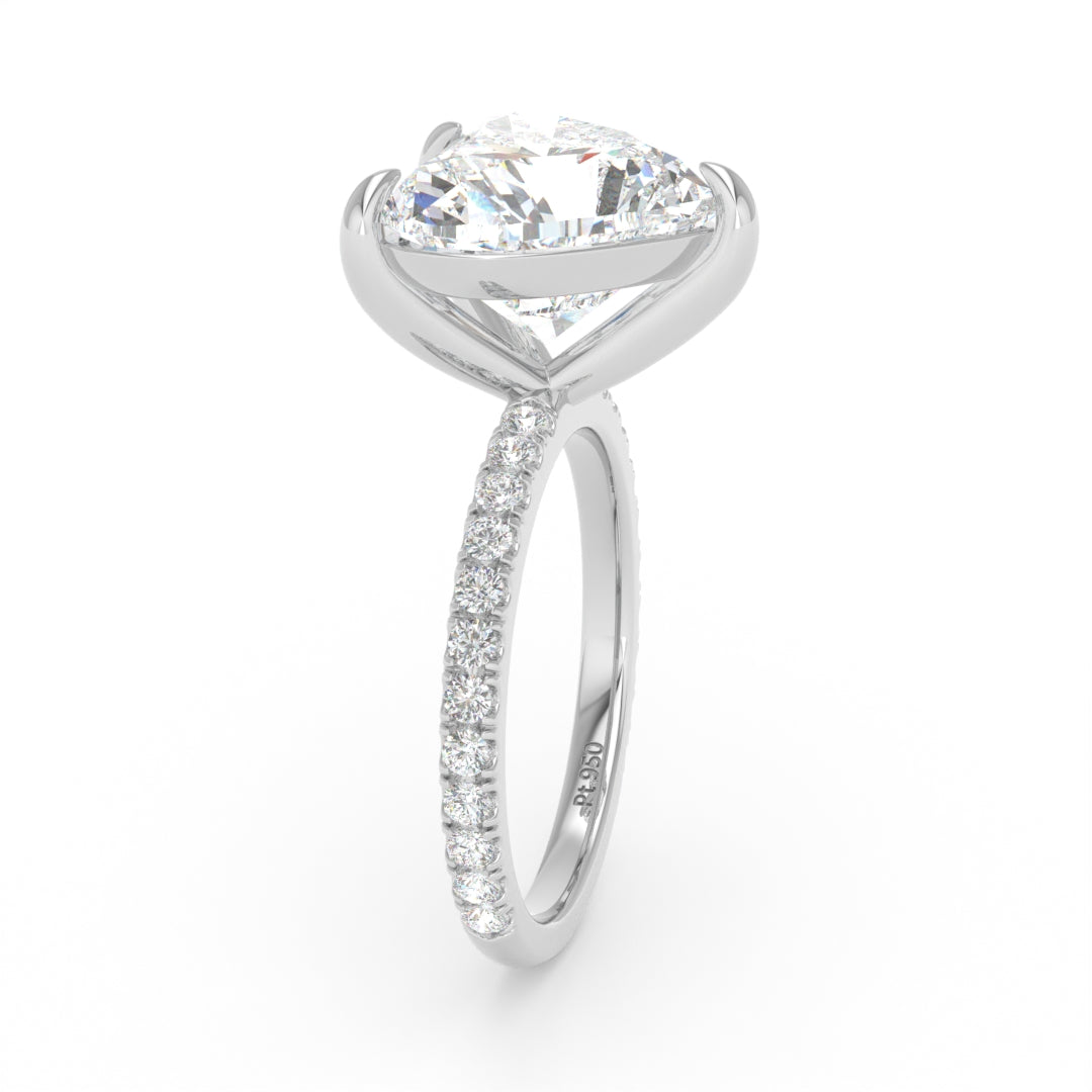 Abigail Heart With Diamond Band Engagement Ring