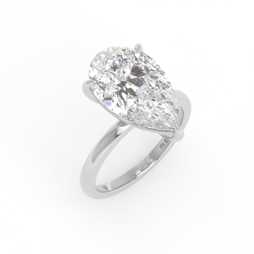Noémie Solitaire Pear Cut With Diamond Engagement Ring