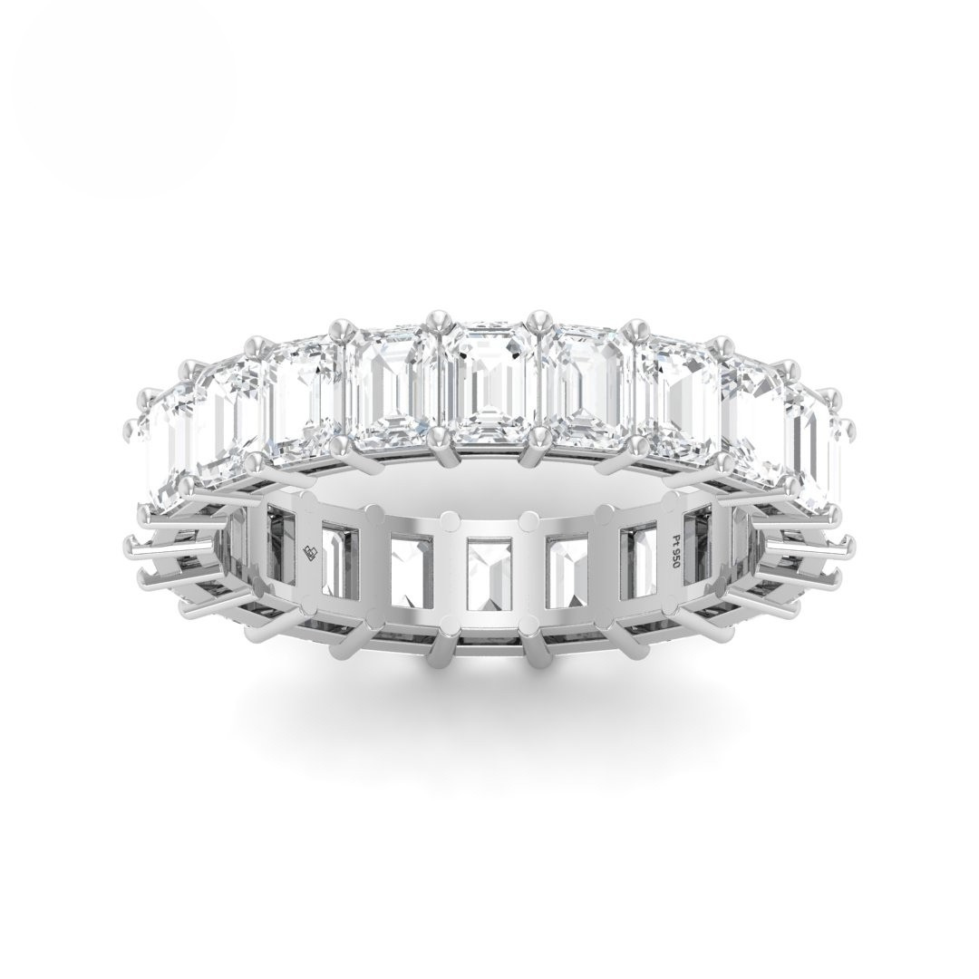 Emily Emerald cut wedding band 5.00 Ct