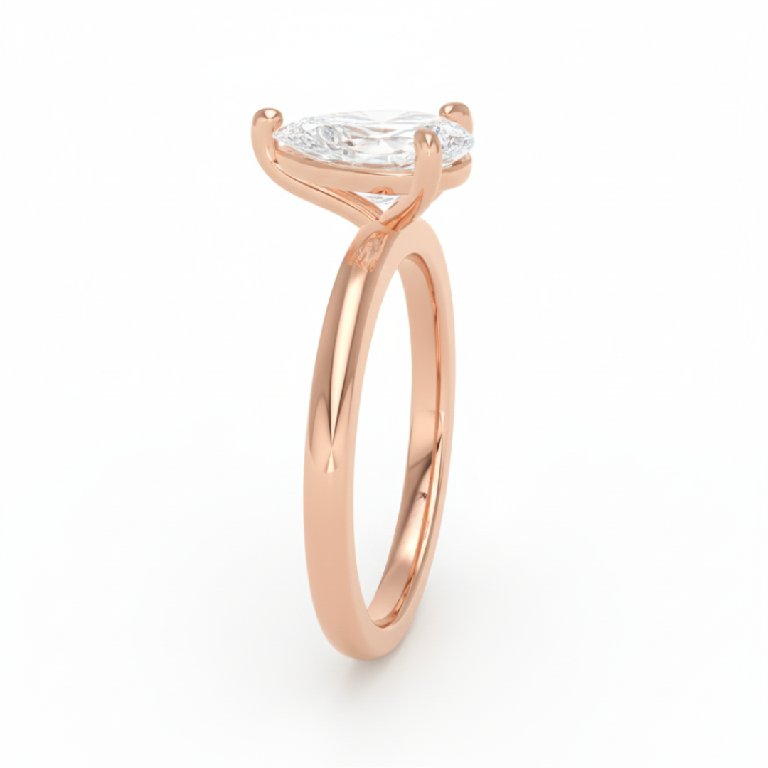 Noémie Solitaire Pear Cut With Diamond Engagement Ring