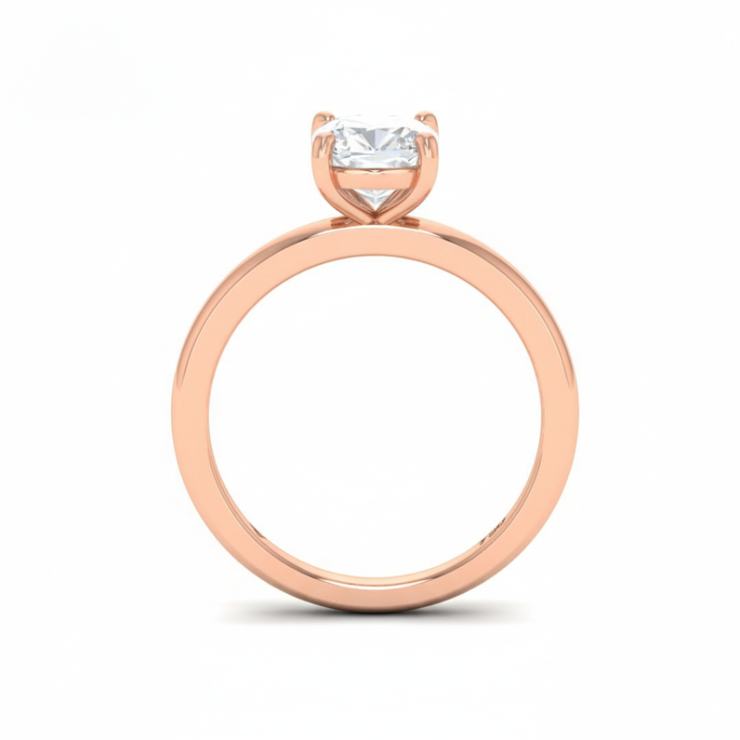 Noémie Solitaire Cushion Cut With Diamond Engagement Ring