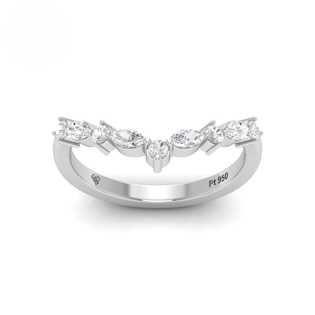 Jolene 2 stone Cut  Diamond Wedding Band