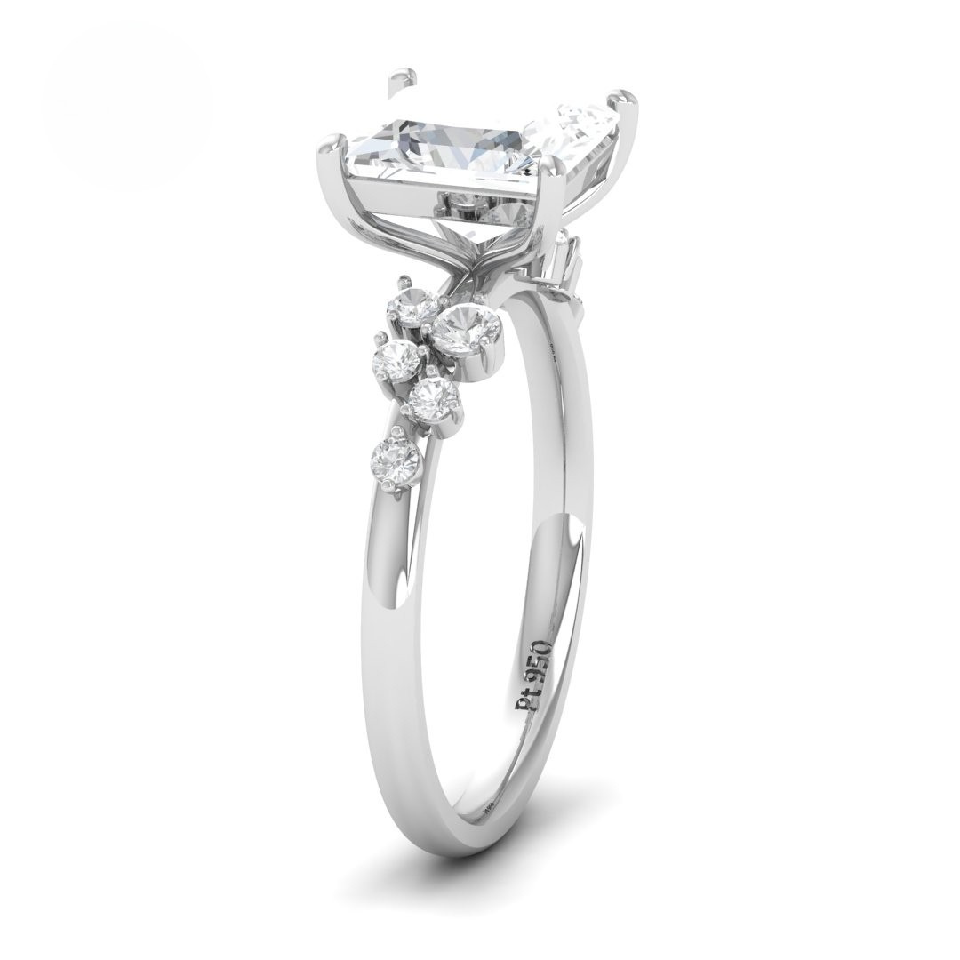 Layla Princess Cut Diamond Engagement Ring With Accent Band