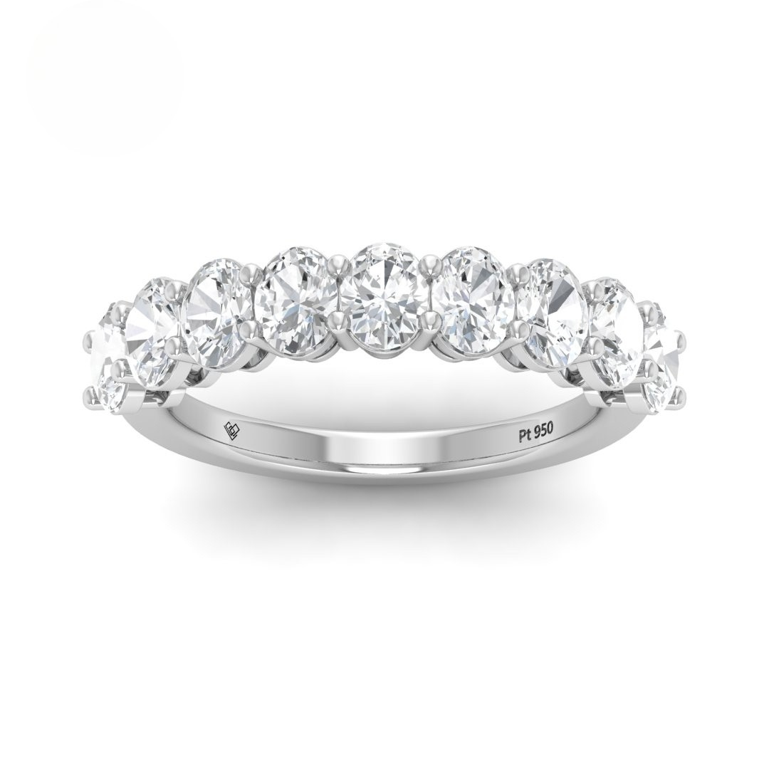 Camille Oval cut wedding band 2.00 Ct