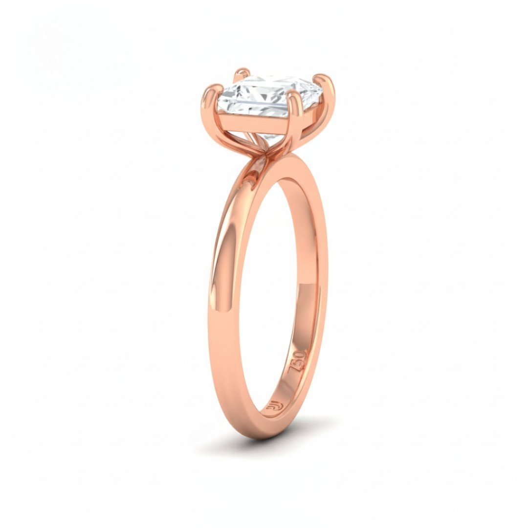 Noémie Solitaire Princess Cut With Diamond Engagement Ring