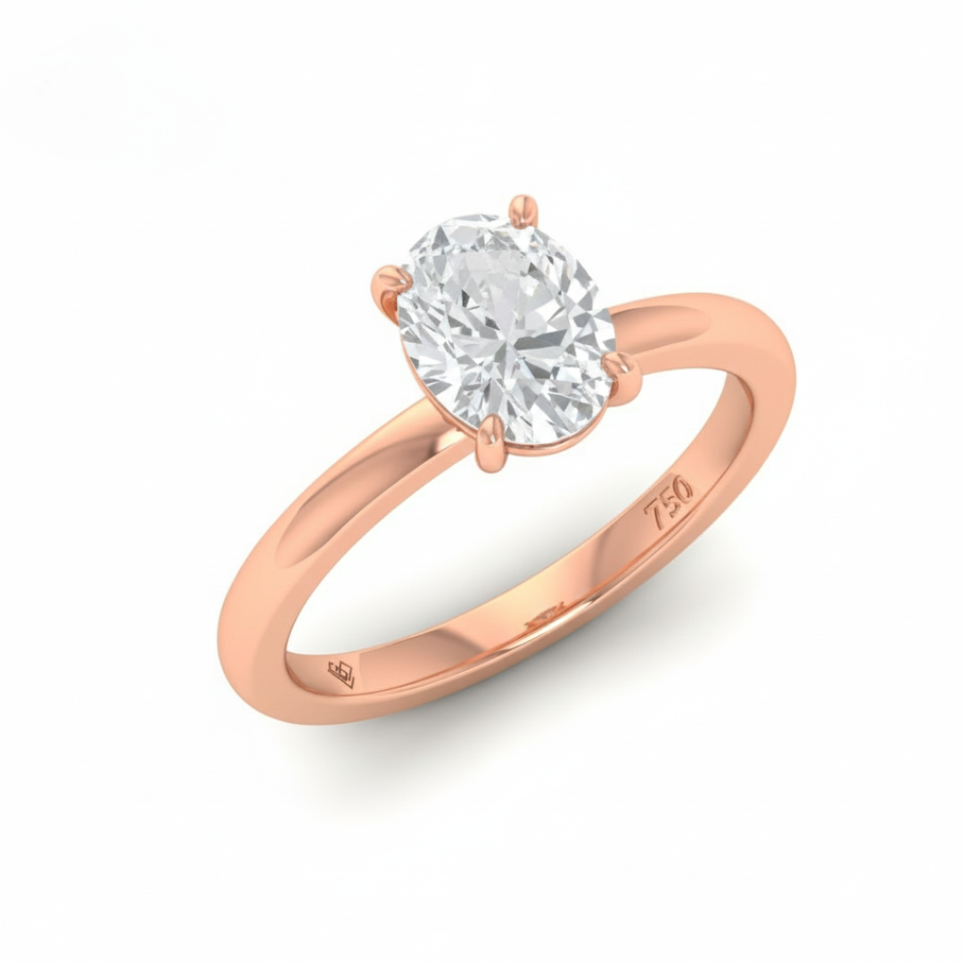 Bague de fiançailles Noémie Solitaire ovale avec diamant