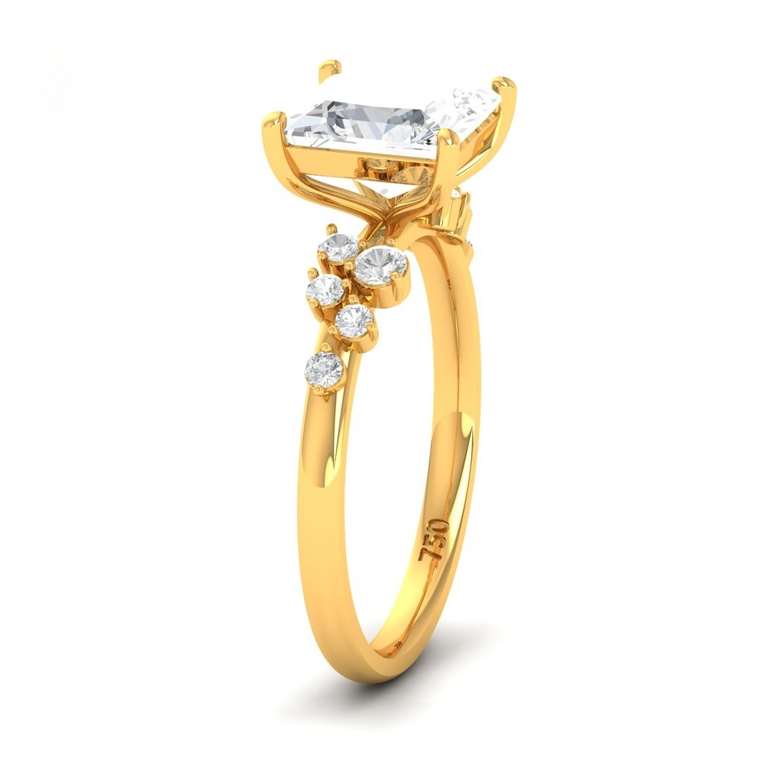 Layla Princess Cut Diamond Engagement Ring With Accent Band