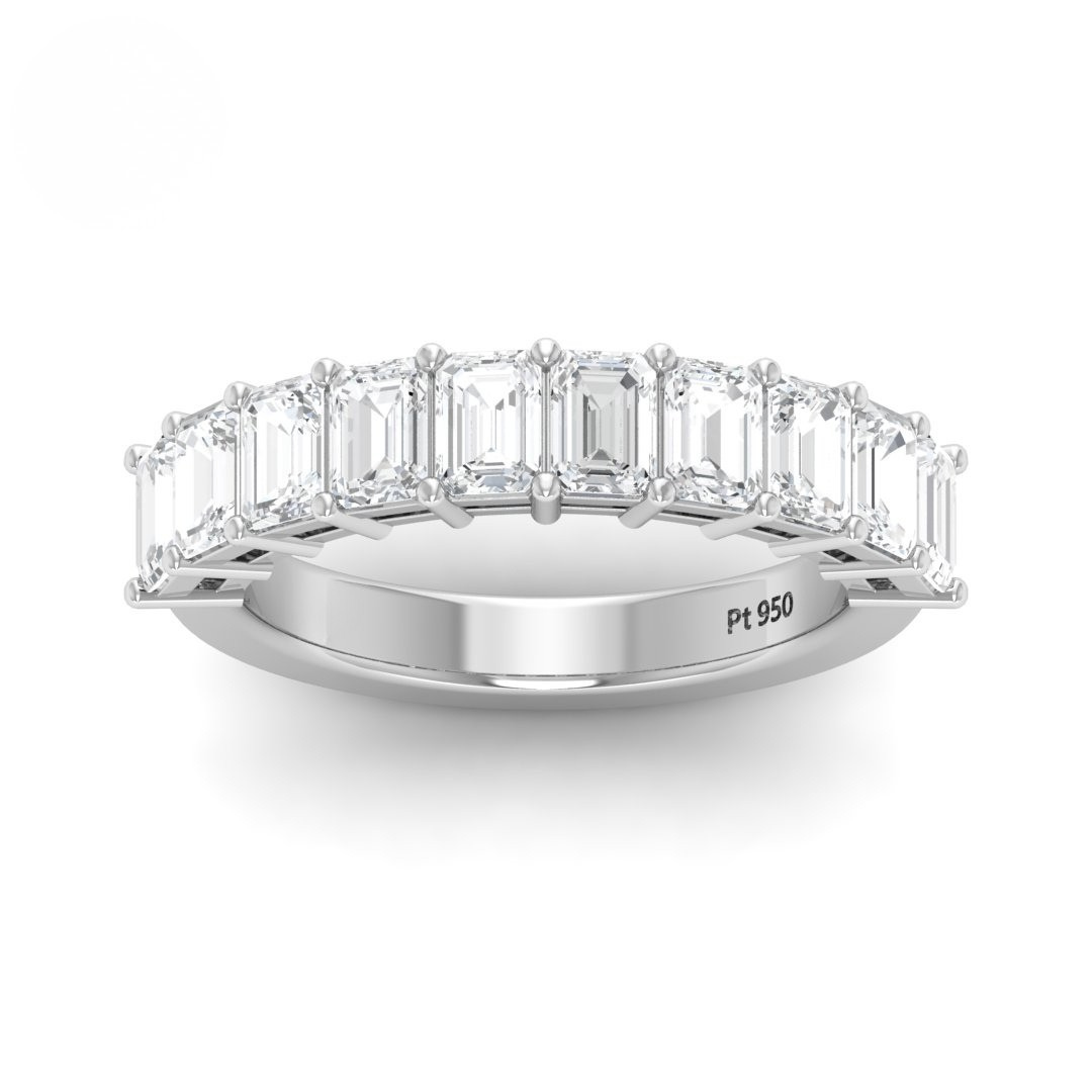 Victoria Emerald cut wedding band 2.50ct