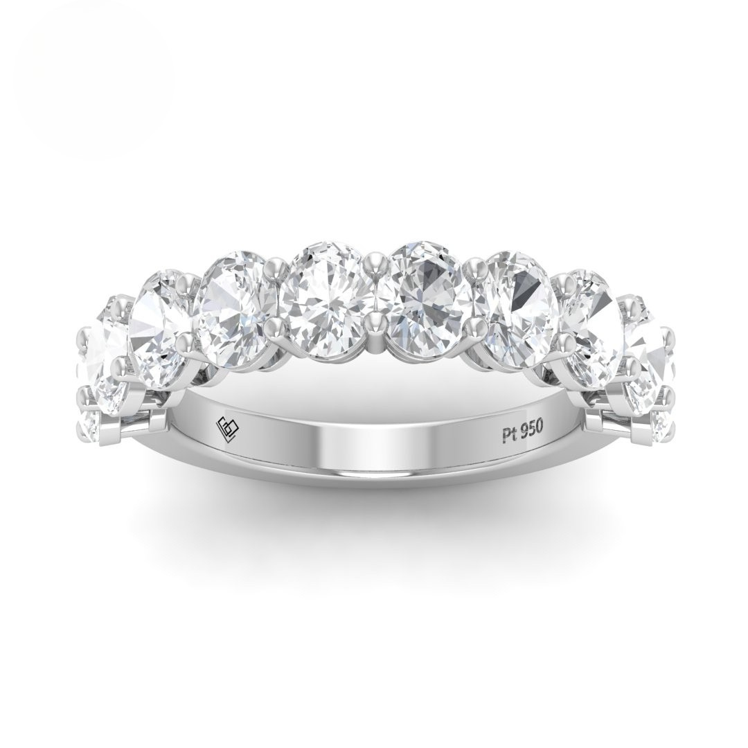 Edith Oval cut wedding band 2.50 Ct