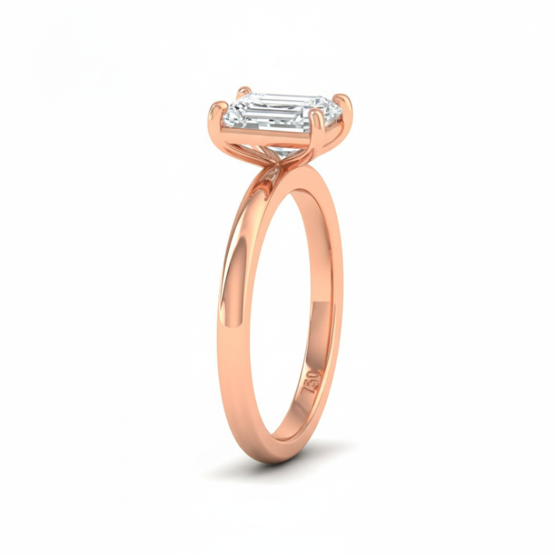 Noémie Solitaire Radiant Cut With Diamond Engagement Ring